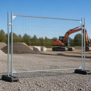 Barrière de sécurité métallique portable pour extérieur, clôture mobile de chantier <span class=keywords><strong>avec</strong></span> pinces stables pour la construction et les événements, barricade temporaire - Product Image 2
