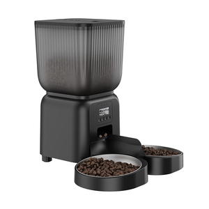 Distributore Automatico di <span class=keywords><strong>Cibo</strong></span> per Animali Domestici 2 in 1 in Acciaio Inox per Cani e <span class=keywords><strong>Gatti</strong></span>, Alimentazione Intelligente Temporizzata con Display LCD per Uso Interno - Product Image 4