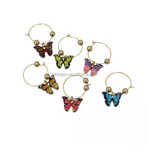 Ensemble de charmes pour verres à vin en forme de papillon, accessoires cadeaux, marqueurs de verres à vin en forme de papillon pour tous les charmes à vin - Product Image 2