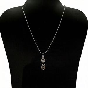 Cadena de Serpiente de Acero Inoxidable Personalizable con Letras Griegas Verticales de Delta <span class=keywords><strong>Sigma</strong></span> Theta, Versión Plateada en Oro - Product Image 2