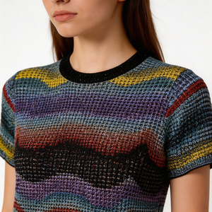 Conjunto de Shorts de Lana con Estampado Moderno para Verano, Talla Única, Estilo Deportivo, Diseño sin Cuello, Tejido Liso - Product Image 6