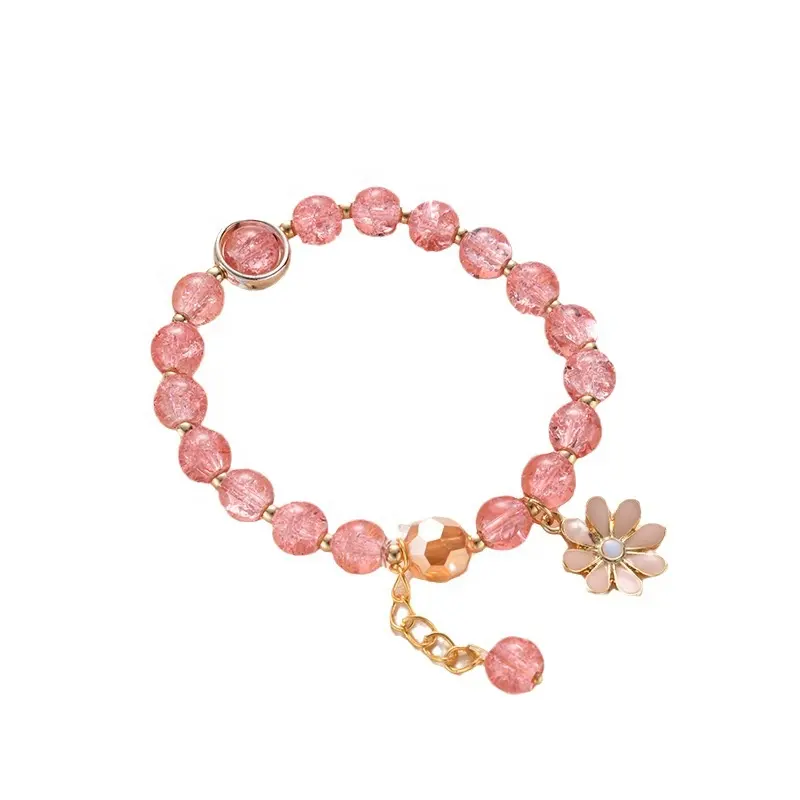 New flower crystal jewelry pink sun flower sisters girlfriends student daisy bracelet