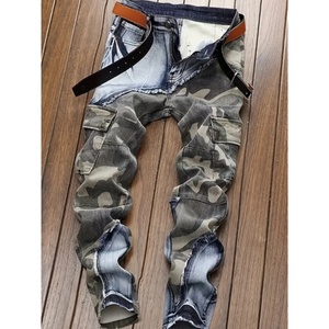 Nuevos Jeans de Mezclilla para Hombre, Estilo Hip Hop, Casuales, Rectos, Lavados, con Parches de Camuflaje, Estilo Slim Fit - Product Image 3