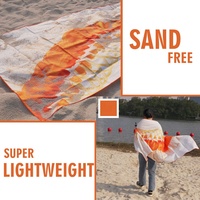 Grande serviette de plage imprimée florale, sac de voyage, microfibre premium compressée, séchage rapide, antimicrobienne, écologique, sans sable pour enfants