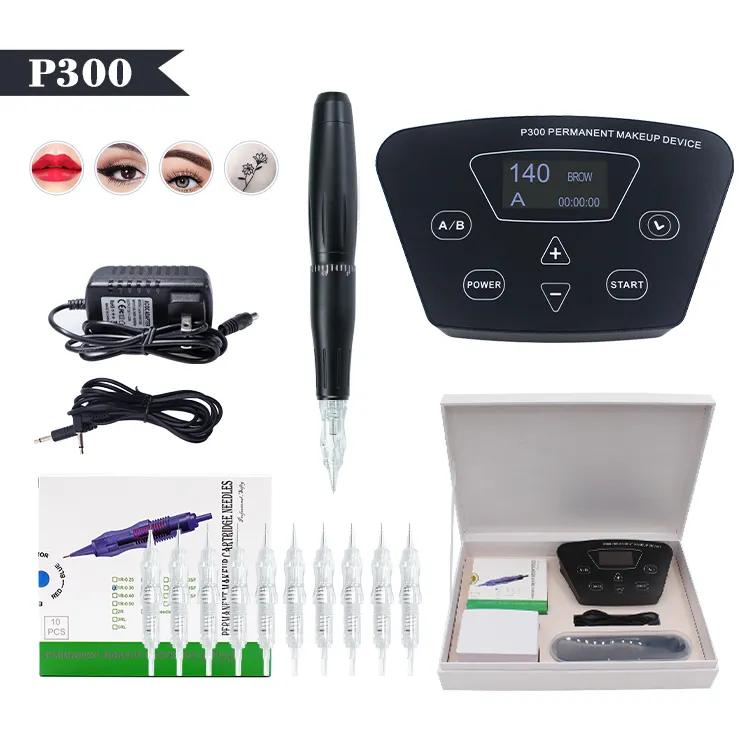 Biomaster P300 Tatoo Máy Chuyên Nghiệp Đen Dermografo Kỹ Thuật Số Máy Trang Điểm Vĩnh Viễn Cho Micropigmentation Microneedling