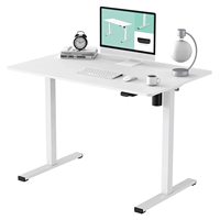 Bureau debout électrique ergonomique moderne extensible en bois convertible avec panneau mural, design noir/blanc, cadre noir/blanc, garantie 5 ans pour le bureau