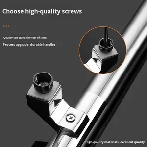 Poignée <span class=keywords><strong>de</strong></span> <span class=keywords><strong>porte</strong></span> en verre en acier inoxydable en forme <span class=keywords><strong>de</strong></span> H moderne avec coins biseautés épaissis, à montage latéral pour portes <span class=keywords><strong>de</strong></span> douche et d'hôtel - Product Image 5