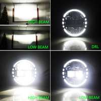 Projecteur de phare à LED blanc DOT 7 pouces Halo High/Low Beam Pama Lens Phare pour Jeep Wrangler JK 2/4 Doors 6000K Color 12V