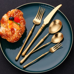 Matt Vàng Flatware 18/8 dao kéo ngã ba và muỗng đặt Vàng dao kéo đám cưới sang trọng thìa và Ngã Ba - Product Image 2