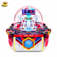 Machine de jeu d'arcade Starburst Box Island pour 4 joueurs avec dôme transparent et bras mécanique pour centres de divertissement familial