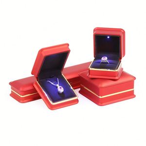 PU Leather Jewelry <b>Box</b> with LED Light for Packaging Custom Logo Acrylic - Product Image 4