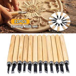 Woodworking Wood <strong>Carving</strong> Tools Set of 12 Chisels <strong>Gouges</strong> and Woodworking Chisel Set Razor Sharp Steel Blades - Product Image 2