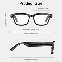 Nouvelles Lunettes Intelligentes de Traduction IA Modèle 2026 avec Caméra 8MP, Assistant IA ChatGPT en Temps Réel, Wi-Fi, Bluetooth – Lunettes Connectées de Voyage