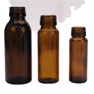 Botella de Vidrio Transparente Ámbar para Jarabe Médico <span class=keywords><strong>con</strong></span> Tapa de 28 mm, Antibióticos, Farmacéutica - Product Image 5