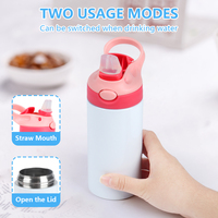 B01-0057 USA Entrepôt 12oz Bouteille d'eau pour enfants Bouteille d'eau de sublimation isolée en acier inoxydable pour tasses à lait