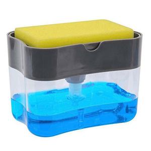 S174 Creative Bathroom Kitchen Soap Dispenser Box Wash Sponge Holder Pump Sponge 2 in 1 Liquid Manual Press Soap Dispenser