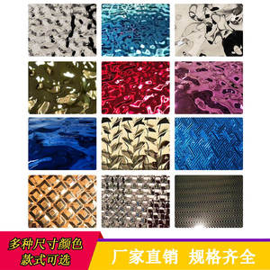 Plafond décoratif géométrique 3D moderne en acier inoxydable 304, miroir épaissi gaufré or rose, résistant à l'humidité pour salle de sport et appartement - Product Image 5