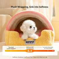 Nouveau lit pour animaux de compagnie semi-fermé en forme d'arche, design jacquard, lit chaud pour chien et chat, tapis doux pour animaux de compagnie, pour chiens et chats