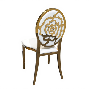 High Back Stainless Steel Chair Gold White <b>Light</b> Luxury <b>for</b> Hotels Restaurants Event Wedding Bridal Furniture <b>for</b> Apartments - Product Image 3