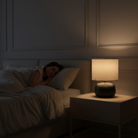 Lampe de table électrique moderne en céramique et tissu flexible avec base E27 pour la décoration de la chambre et du salon