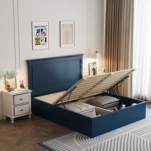 Cama Infantil <span class=keywords><strong>de</strong></span> <span class=keywords><strong>Madera</strong></span> Maciza Resistente, Tamaño Completo, Estilo Minimalista en Tono Crema, Muebles <span class=keywords><strong>de</strong></span> Dormitorio para Apartamentos Pequeños, Sala <span class=keywords><strong>de</strong></span> Estar para Niños - Product Image 5