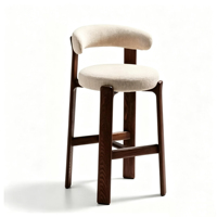 Meubles de salle à manger de style vintage français, couleur personnalisable, tabouret de bar en bois massif, chaise haute avec dossier pour bar à domicile