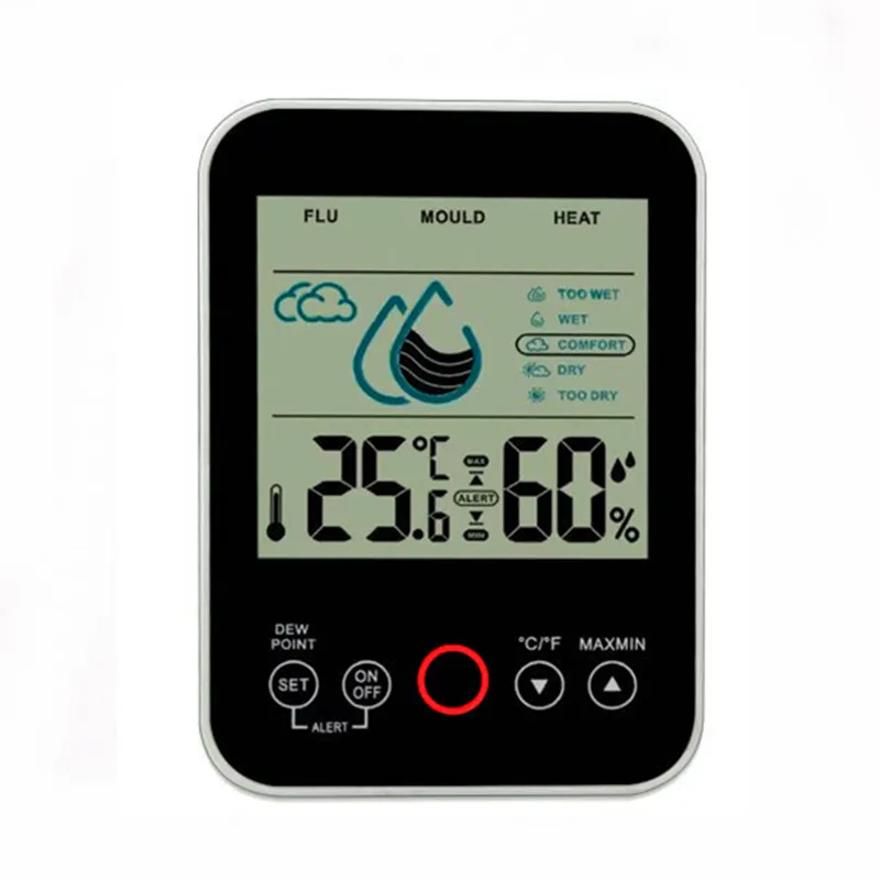 Tampilan Led Hygrometer Termometer Luar Ruangan/Dalam Ruangan Stasiun Cuaca Ramalan Digital