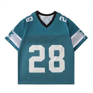Camiseta de Fútbol Americano Personalizada con Colores de Equipo para Hombre, Manga Corta, Impresa, de Secado Rápido, Transpirable, Estilo Aficionado - Product Image 1