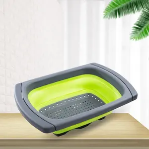 Filter Retractable Folding Kitchen Wash Fruit Vegetable Plastic Collapsible Basket Drain