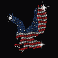 Transfert thermique personnalisé avec strass pour la fête de l'Indépendance, motif en strass pour t-shirt