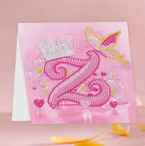 Carte de peinture au diamant DIY, série alphabet, 26 lettres avec enveloppe, cadeaux pour garçons et filles - Product Image 3