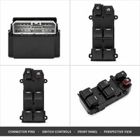 35750SWAK01 35750-SWA-K01 Interrupteur principal de lève-vitre électrique de porte avant gauche compatible avec Honda CR-V 2008-2011