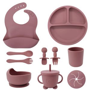 Ensemble de sevrage pour bébé 10 pièces, kit repas en silicone pour bébé, cuillère, bol, assiette, ensemble de repas classique pour enfants, ensemble d'alimentation en silicone pour bébé pour les tout-petits - Product Image 4