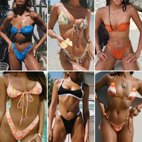 Toptan 2026 Moda İki Parçalı Mayo Takımı Kadın Baskılı Sırtı Açık Seksi Bikini Rastgele Gönderim