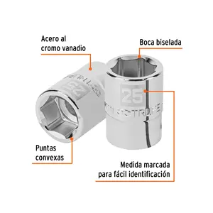 BOX 3 Douille 25 mm, 6 points, entraînement 3/4 po, TRUPER - Product Image 2