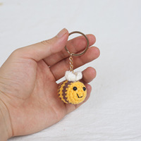 Petite abeille Crochet porte-clés sac fait main pendentif suspendu accessoires Amigurumi Crochet jouets tricot jaune Crochet abeille porte-clés