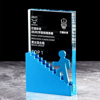 Plaque de récompense en cristal inspirante pour la conquête de sommets, Trophée d'honneur TOP1 pour événements sportifs pour enfants
