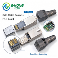 Connecteur réseau modulaire RJ45 sans outil CAT6A SFTP, blindé en alliage de zinc, 10 Gbit/s, 500 MHz, 8P8C
