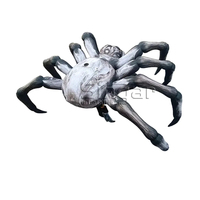 Modèle d'araignée noire géante gonflable lumineuse à LED de 10 m, araignée gonflable pour la décoration de scène de club, Halloween