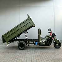 Tricycle motorisé à essence pour usage domestique et agricole avec benne basculante pour le transport de marchandises, destiné au commerce extérieur transfrontalier