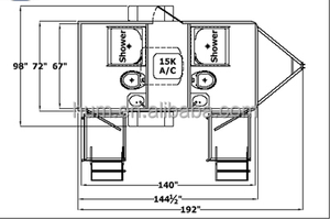 Baño sanitario prefabricado portátil de lujo, inodoro móvil portátil modular, cabina de ducha - Product Image 6