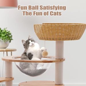 مخصص فاخر القط برج شجرة منزل دائم لوازم الحيوانات الأليفة في الأماكن المغلقة مع أرجوحة لينة إطار تسلق القط - Product Image 4