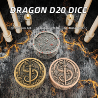 Ensemble de dés de roulette cylindriques peints à la main, creux, en forme d'épée de dragon antique, portable, rotatif, D20 en métal, pour jeux de rôle sur table Dungeons & Dragons