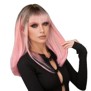 อีคอมเมิร์ซแบบข้ามพรมแดนเฉพาะสำหรับวิกผมวิกผมย้อมสีผมสีชมพูแบบบ๊อบไล่ระดับสีภายในหัวเข็มขัด - Product Image 4