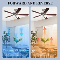 Ventilateur de plafond LED en palissandre classique de 52 pouces avec contrôle mécanique à 5 pales pour lustre décoratif domestique