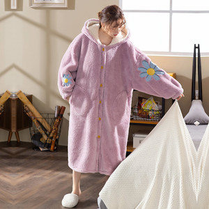 Di alta qualità da <span class=keywords><strong>donna</strong></span> in <span class=keywords><strong>pile</strong></span> di corallo caldo con disegno floreale con cappuccio <span class=keywords><strong>pigiama</strong></span> flanella viola <span class=keywords><strong>taglie</strong></span> <span class=keywords><strong>forti</strong></span> flanelle per l'inverno