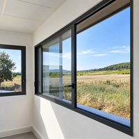 Fenêtre coulissante en aluminium à rupture de pont thermique à 2 rails, compatible OEM, pour économiser l'énergie, idéale pour balcon, chambre, villa, résidence