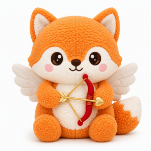 Peluche de Zorro Cupido <span class=keywords><strong>Kawaii</strong></span> con Flecha de Corazón y Alas para Regalo de San Valentín y Decoración con Temática de Amor - Product Image 2