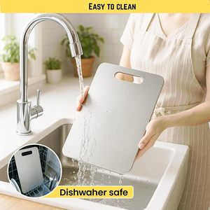 Ensemble de planches à découper en acier inoxydable, 3 pièces, rectangulaires, antibactériennes, compatibles lave-vaisselle, pour usage en cuisine - Product Image 3