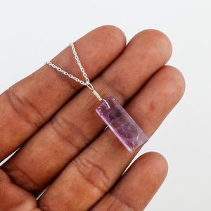 Collar con Colgante de Ametrino Natural YASHEE, Barra Plana, Piedra Pulida, Cristales de Chakra para Sanación Energética, Regalo de Cumpleaños, Unisex, Adulto - Product Image 5